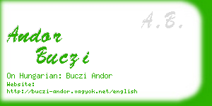 andor buczi business card